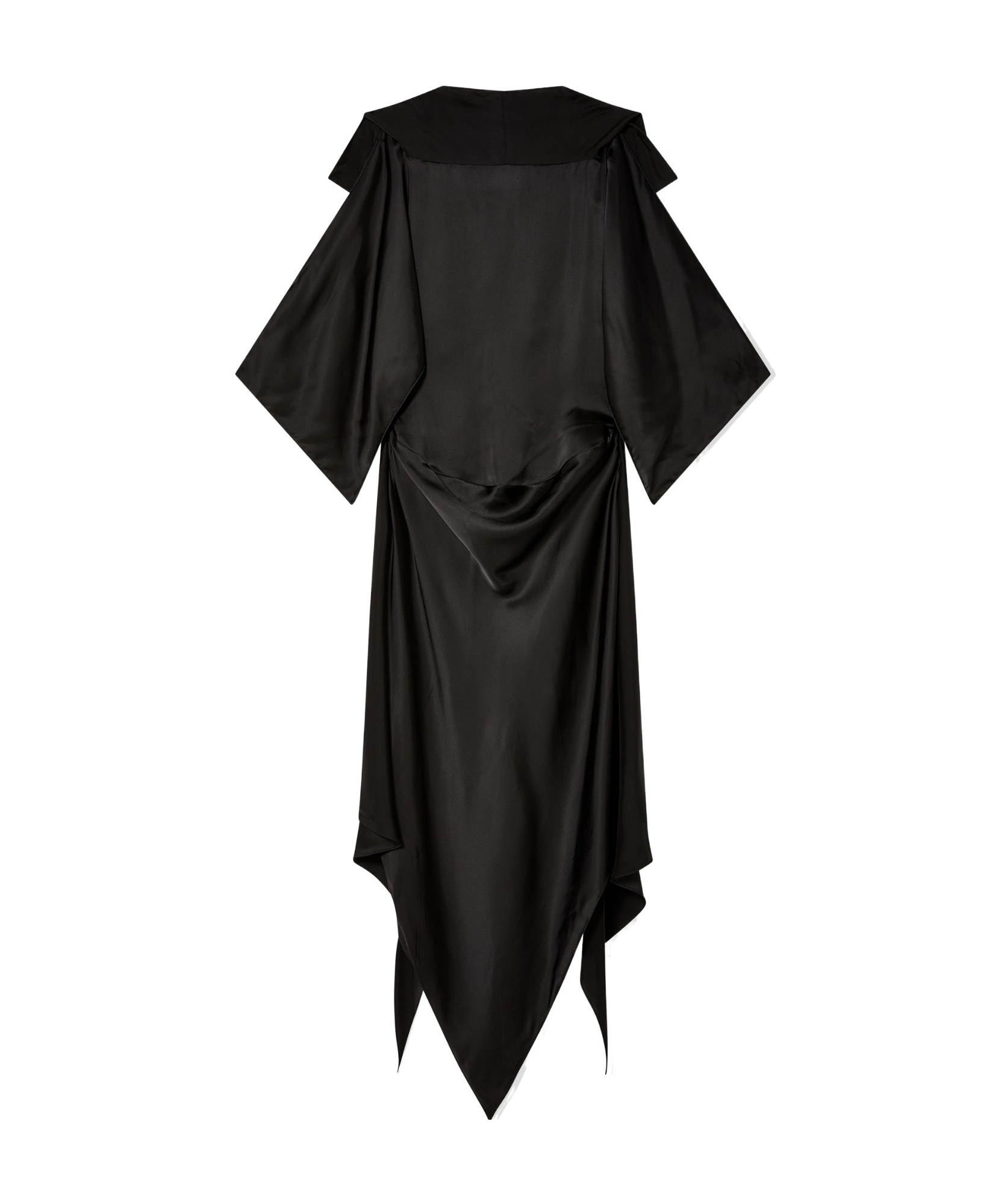 Kiko Kostadinov Black Fornax Draped Midi Dress In Black