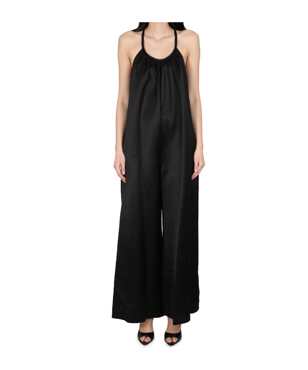 Alysi Sleeveless Round Neck Jumpsuit In Black