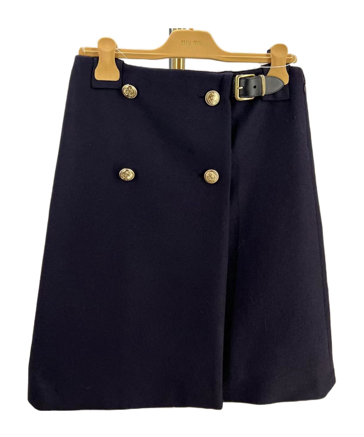 Miu Miu Double-breasted Skirt In Black