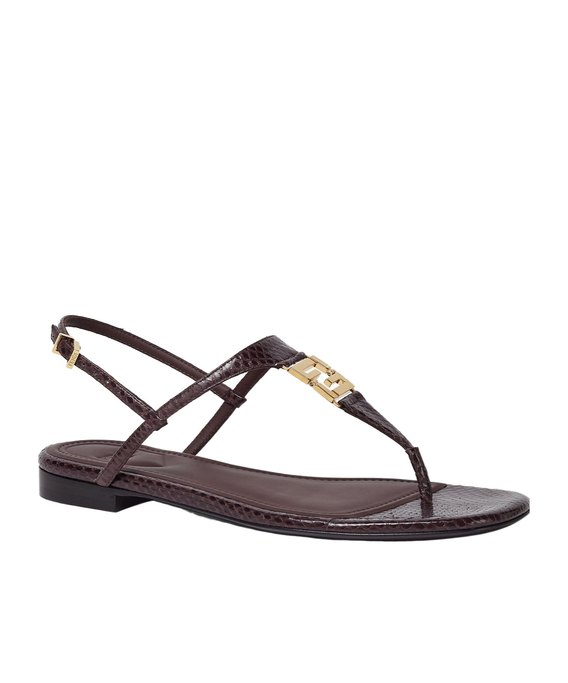 Fendi Dark Purple Ayers Thong Sandals In Brown