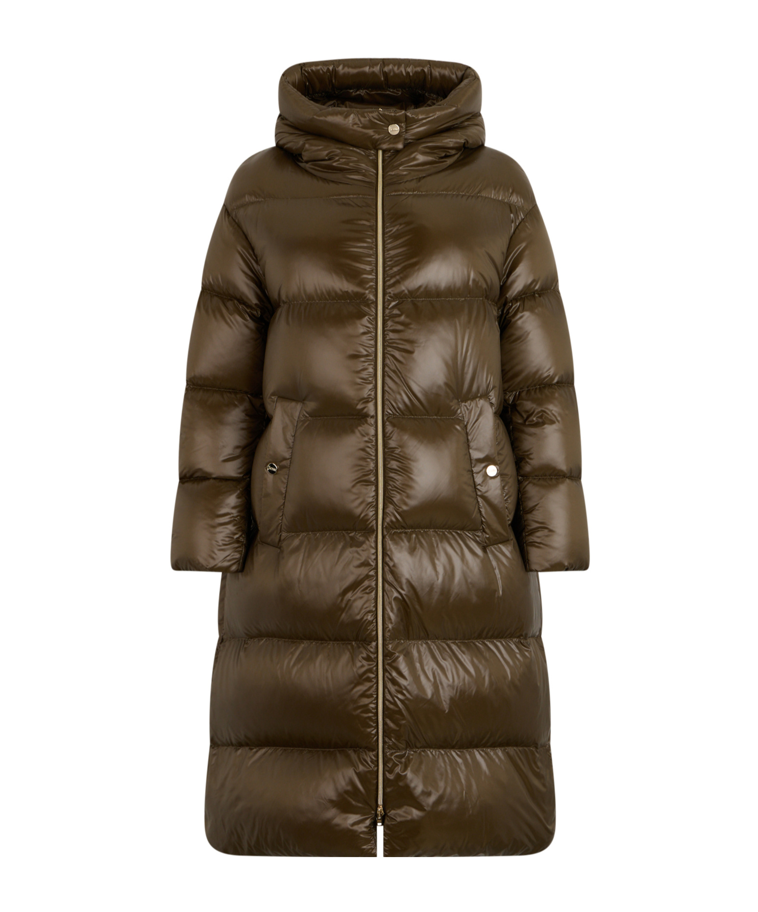 Herno Quilted Hooded Down Jacket In Military Green