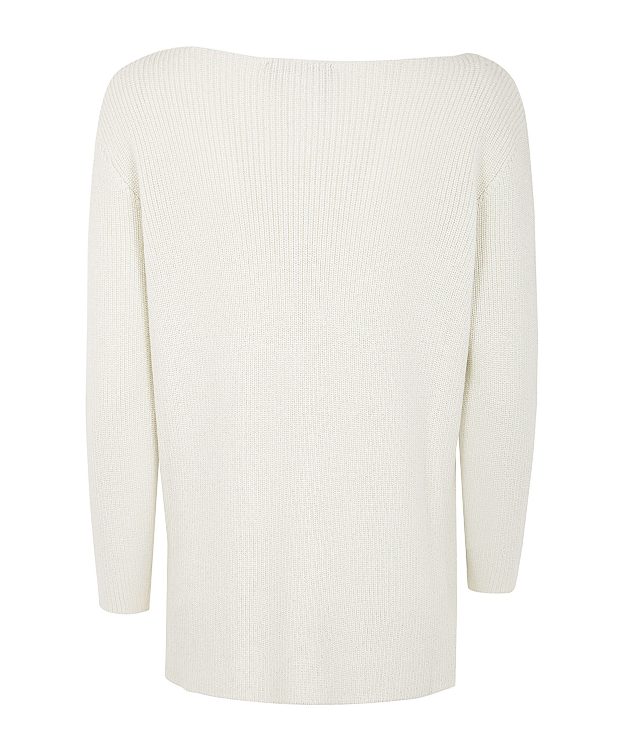 Fabiana Filippi Lurex Long Sleeve Sweater In White
