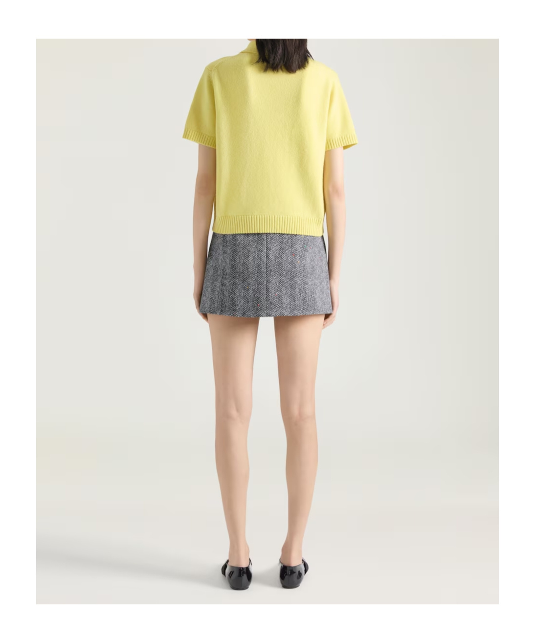 Givenchy Sliced Mini Skirt In Cotton Herringbone In Multi
