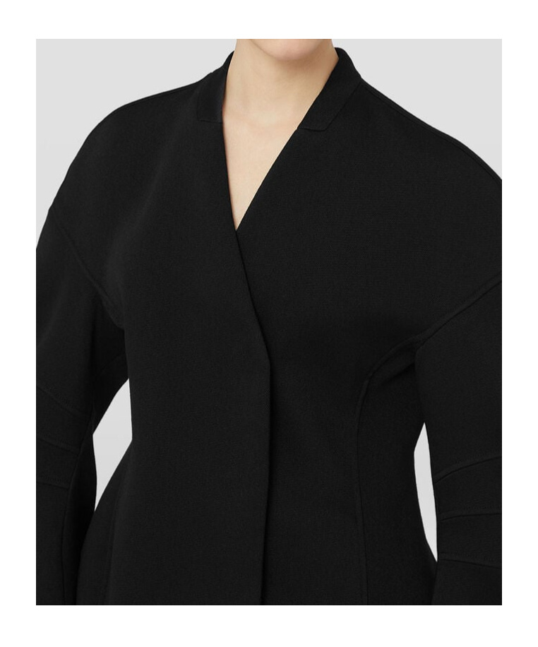 Jil Sander V-neck Wool Wrap Jacket In Black