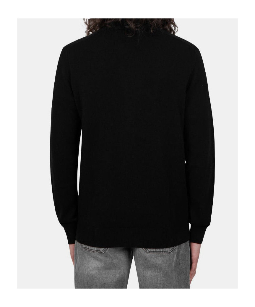 Comme Des Garçons Play Long-sleeved Knitted Cardigan In Black