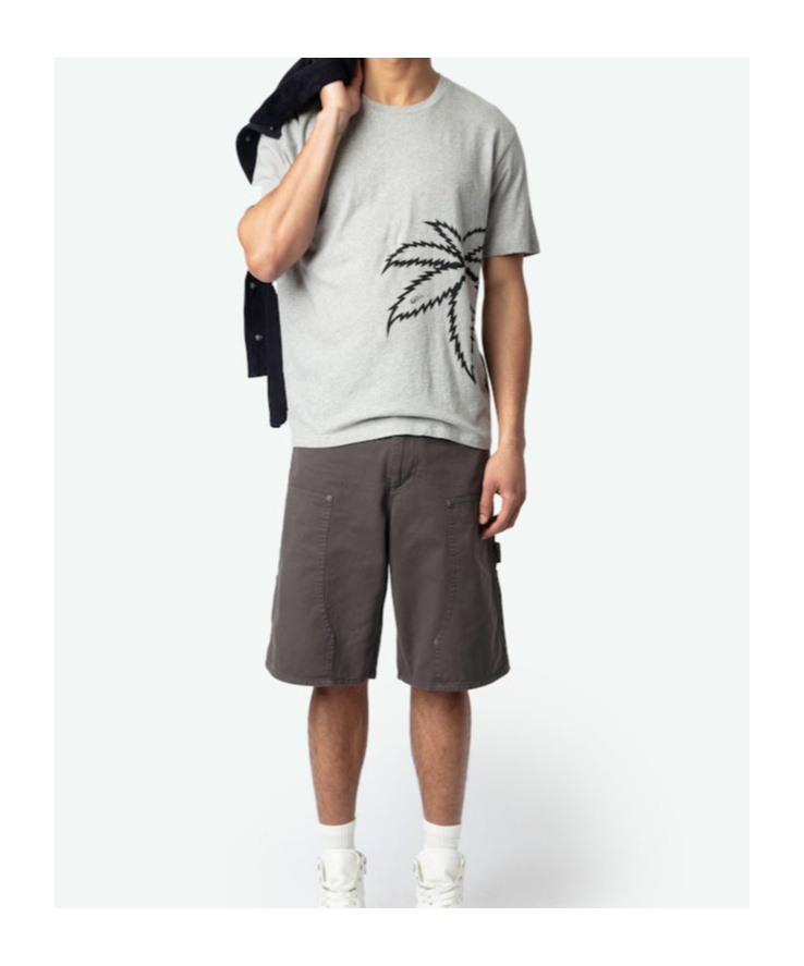 Zadig & Voltaire T-shirt Aus Bio-baumwolle Mit Grafischem Print In Gray