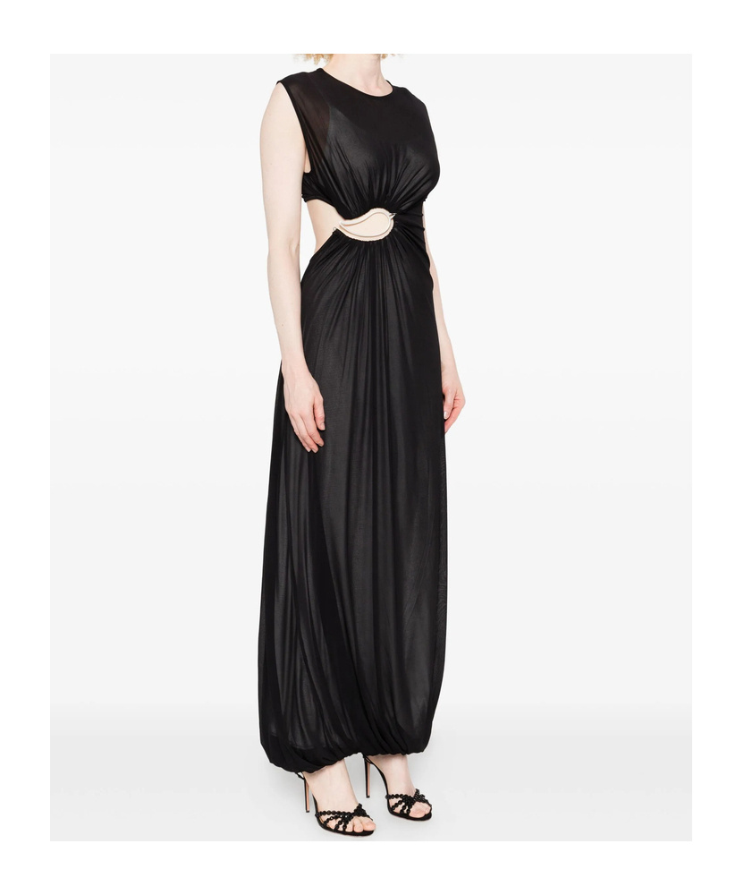 Christopher Esber Embellished Cutout Layered Stretch-jersey Maxi Dress In Black