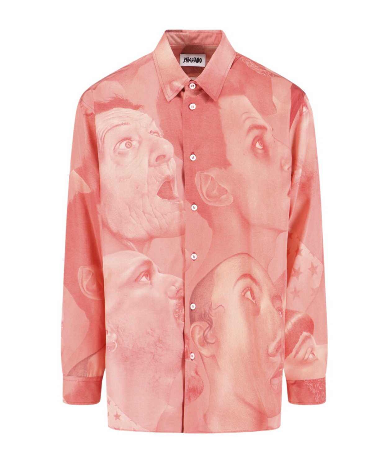 Magliano Graphic Print Long Sleeve Button-down Shirt In Pink