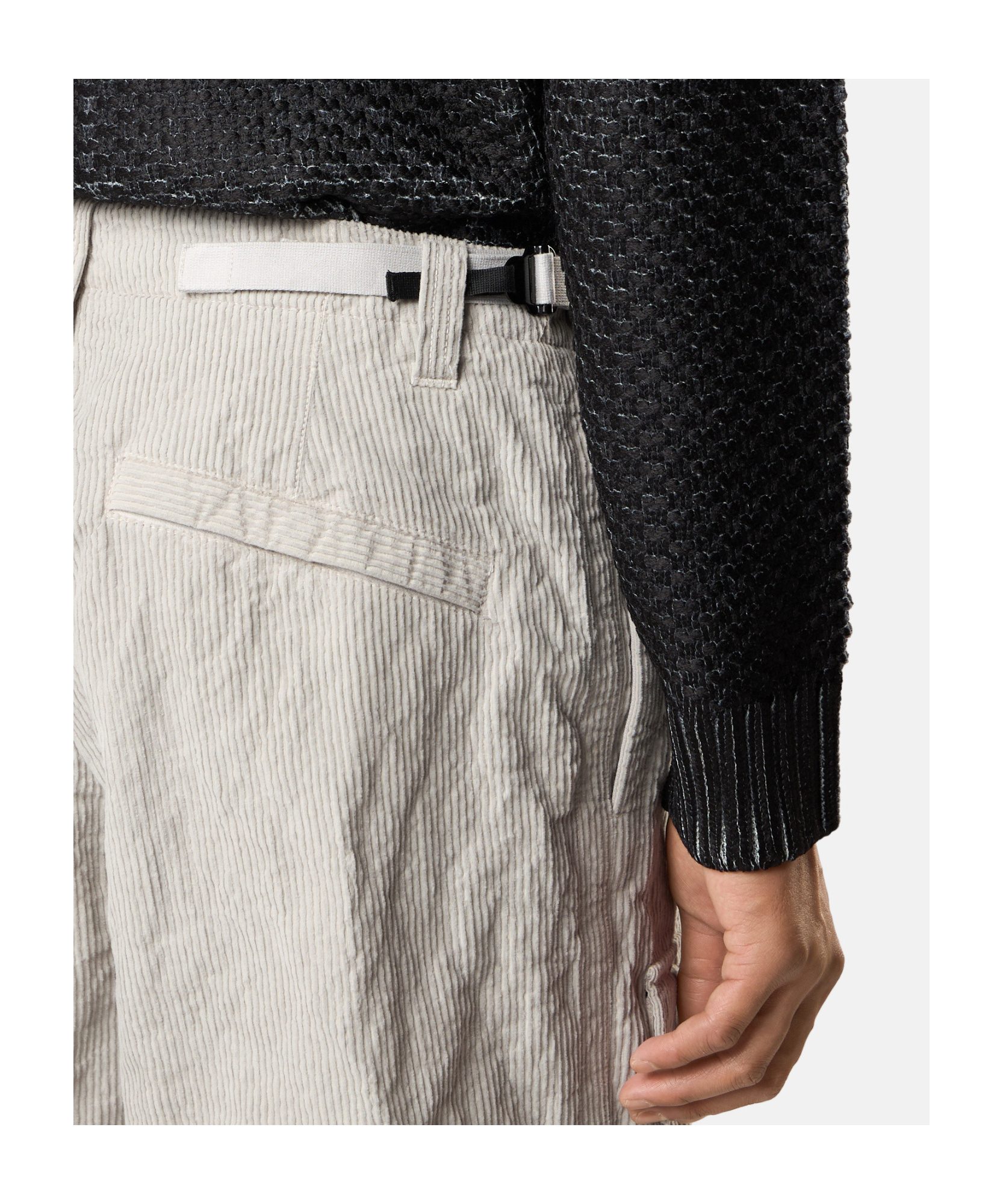 Stone Island Loose-fit Cargo Trousers With Adjustable Waist Straps In Gray