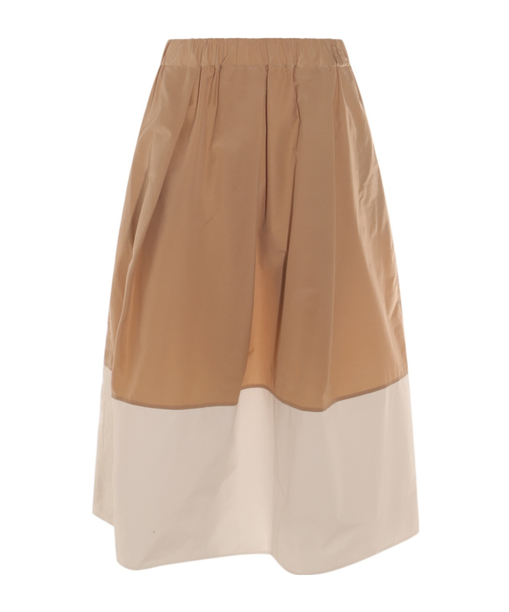 Antonelli Beige And White Cotton Skirt In Brown