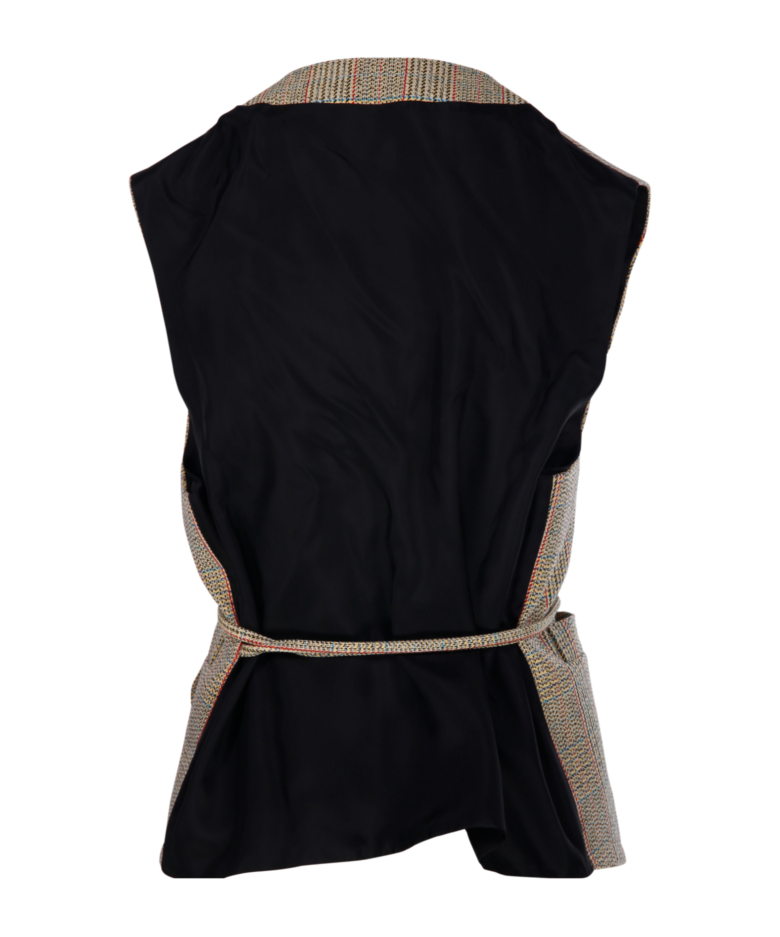 Bottega Veneta District Check Wool Vest With Drawstring In Nude