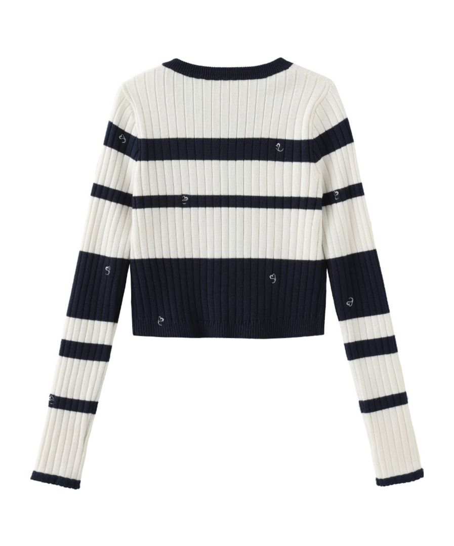 Marissa Chiara Colorblock Heart Knit Cardigan In Multi