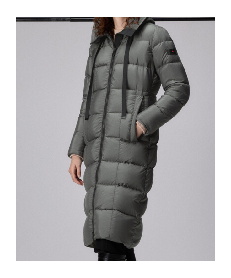 Peuterey Recycled Polyester Long Down Jacket In Black