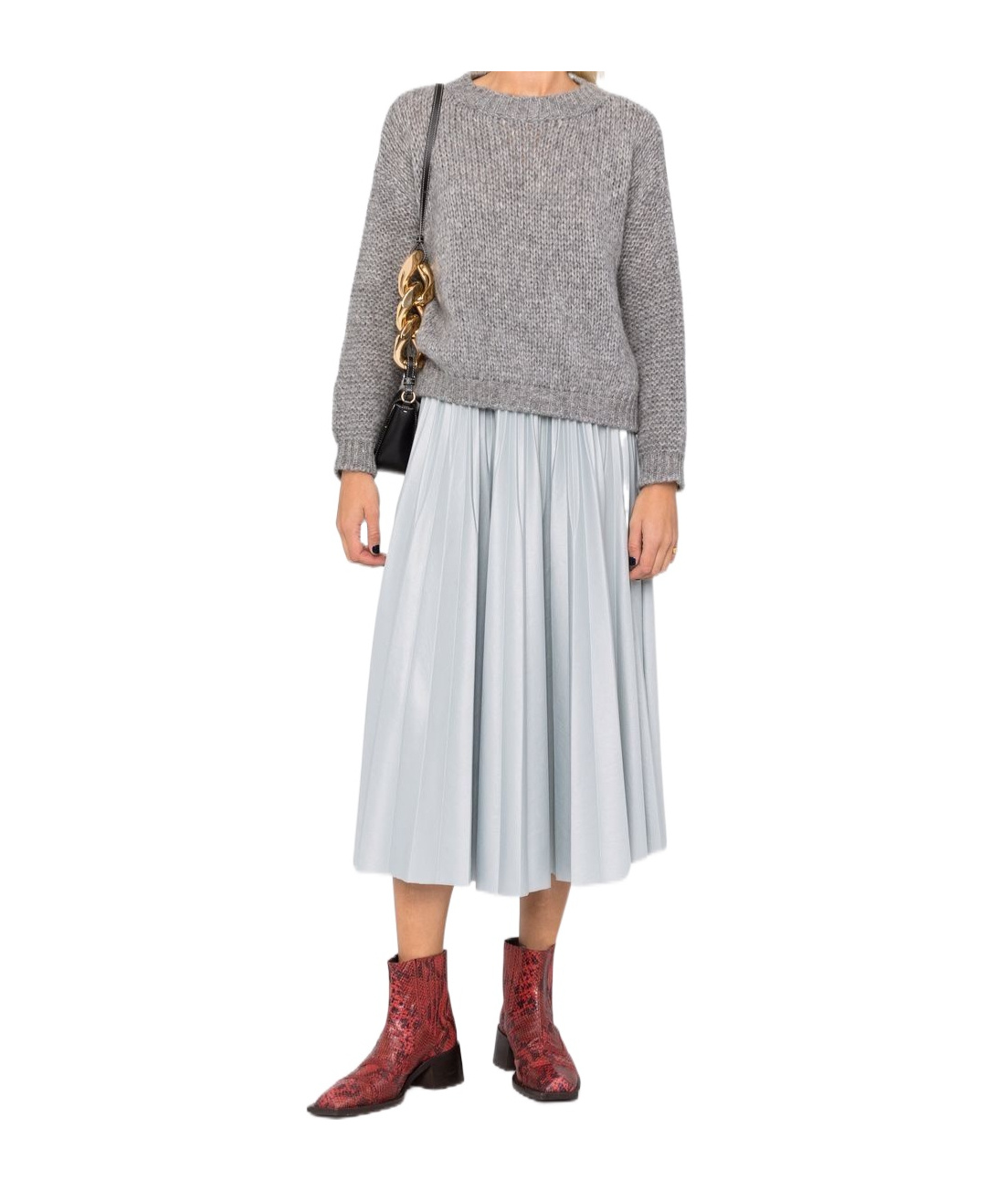 Roberto Collina Soft Knit Crewneck Sweater With Ribbed Finish In Gray