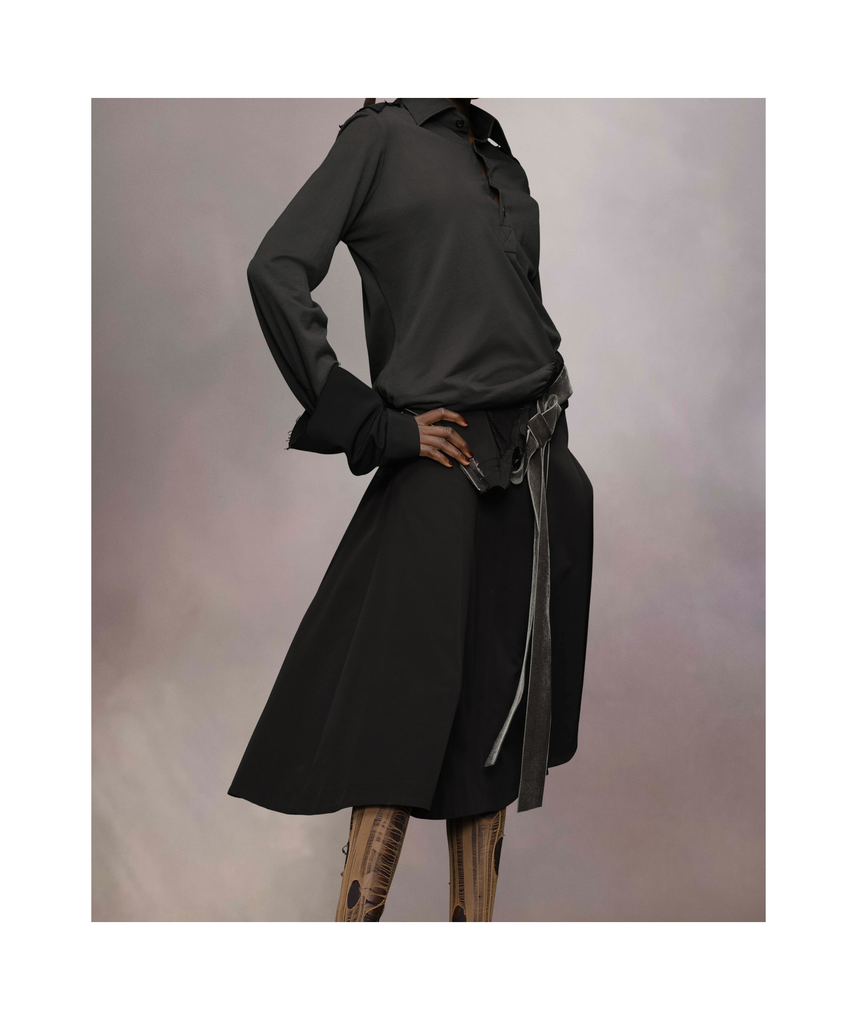 Maison Margiela Work-in-progress Dress Woman Black In Black