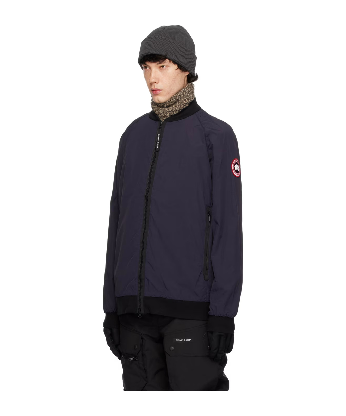 Canada Goose Faber Standing Collar Casual Jacket In Black