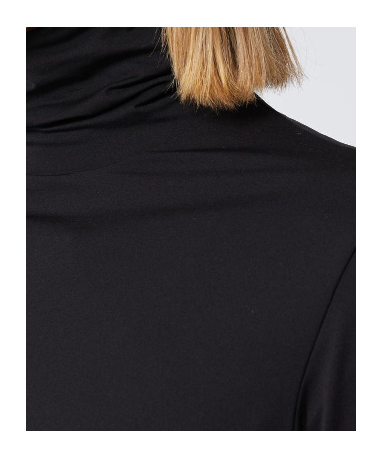 Sportmax Jersey Turtleneck Sweater Long Sleeves In Black