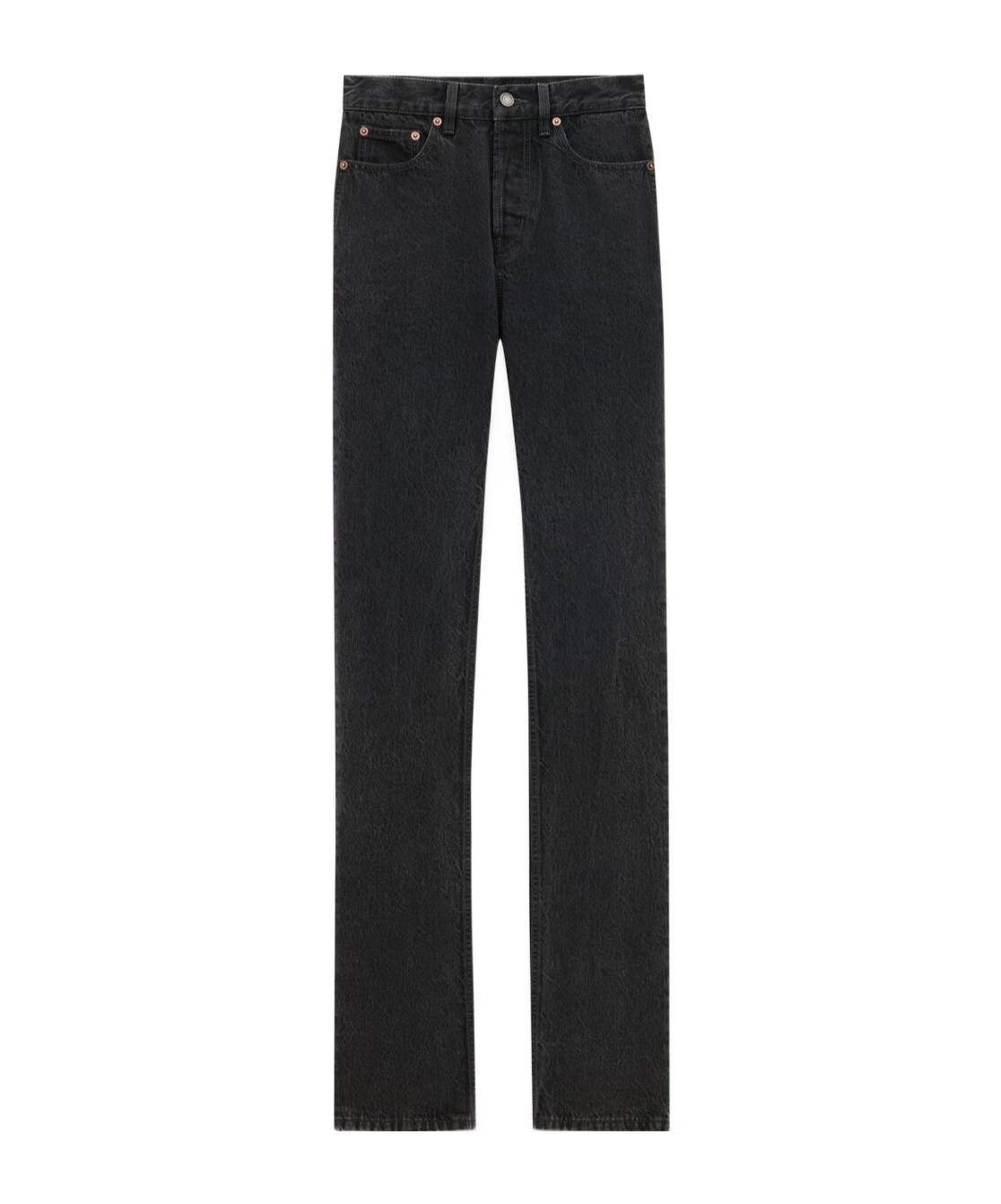 Saint Laurent High-rise Straight-leg Jeans In Black