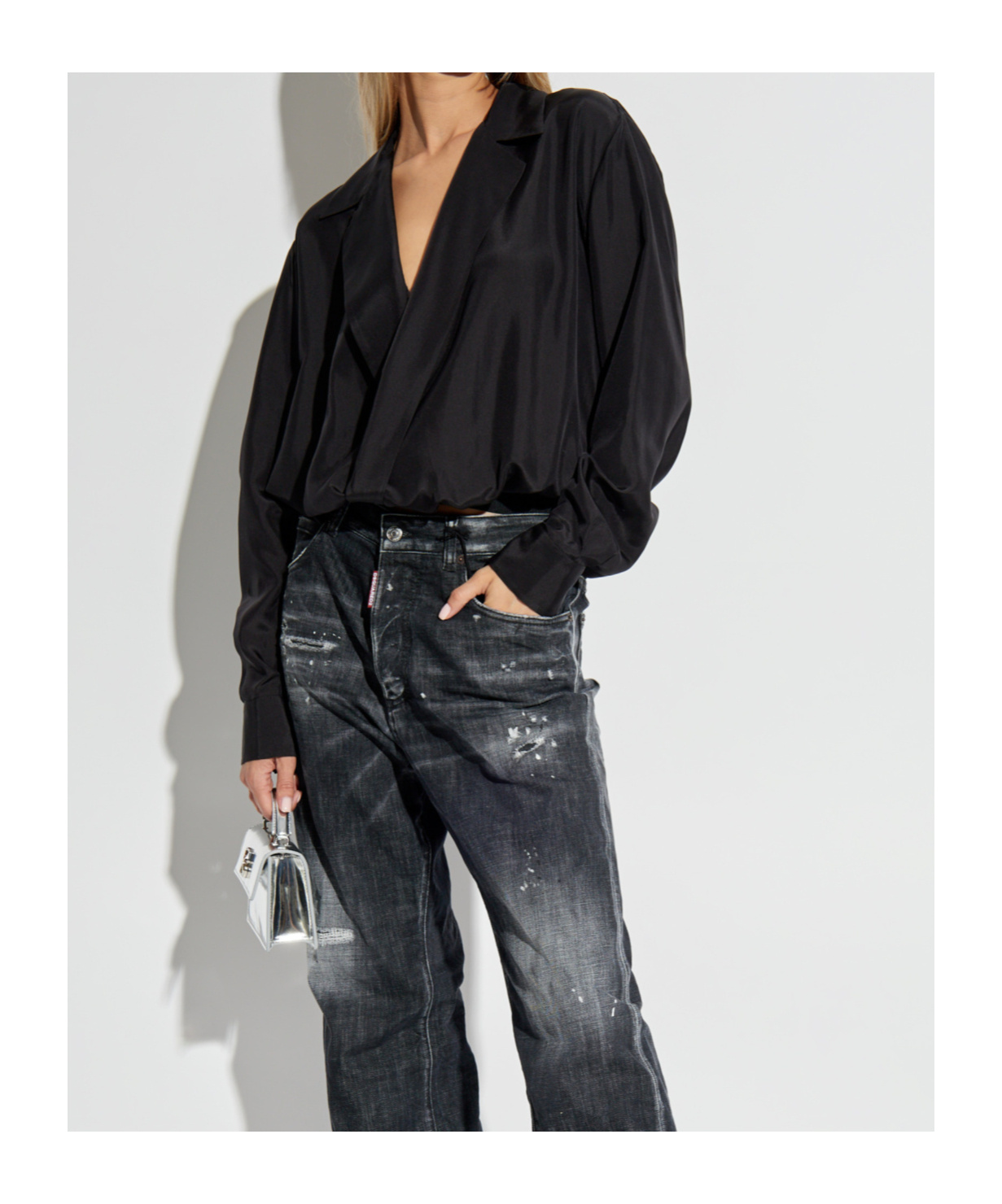 Dsquared2 Silk Blouse In Black
