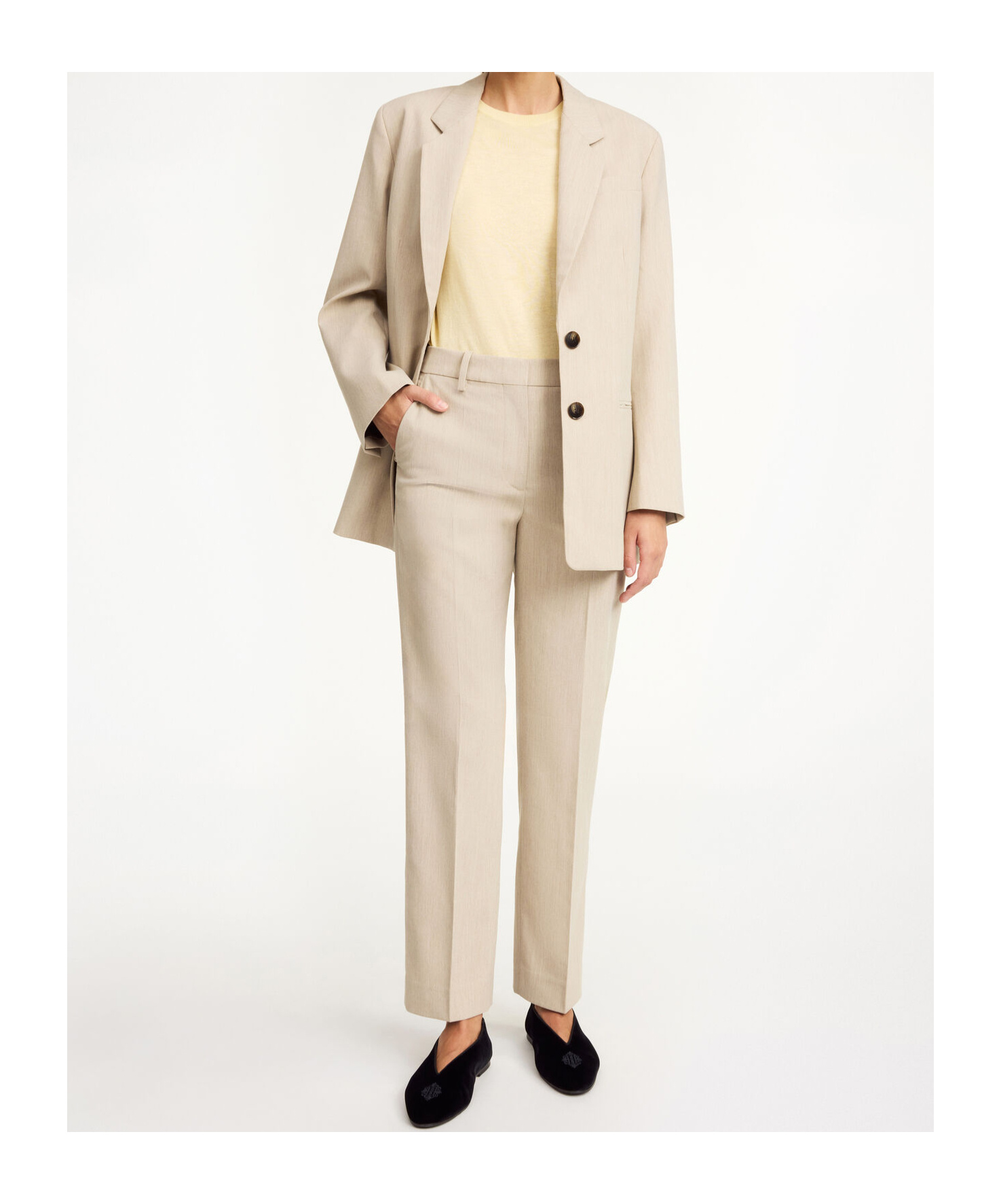 By Malene Birger Igda Crepe Straight-leg Pants In Nude