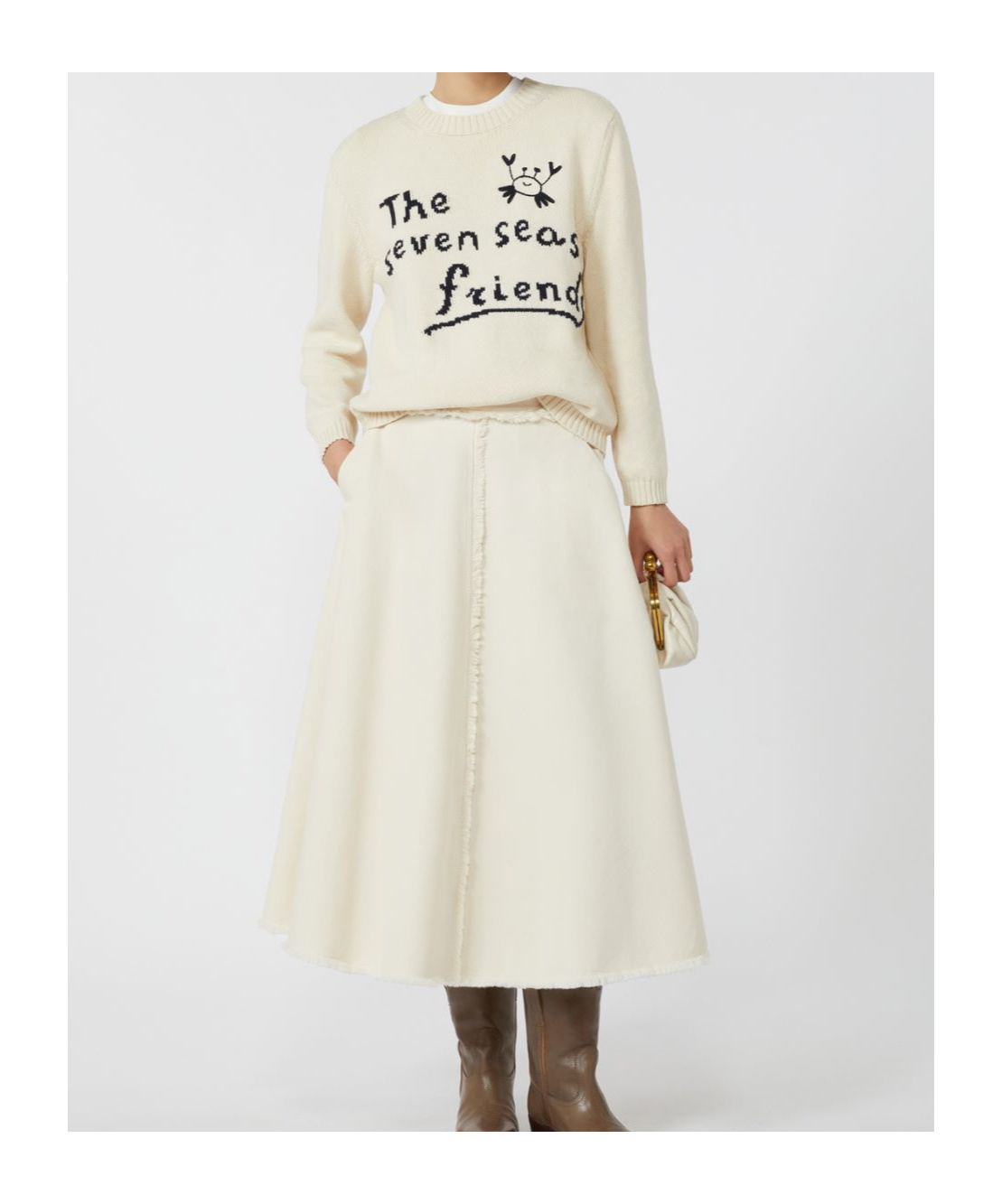 Weekend Max Mara Max Mara Weekend Flared Cotton Skirt In White