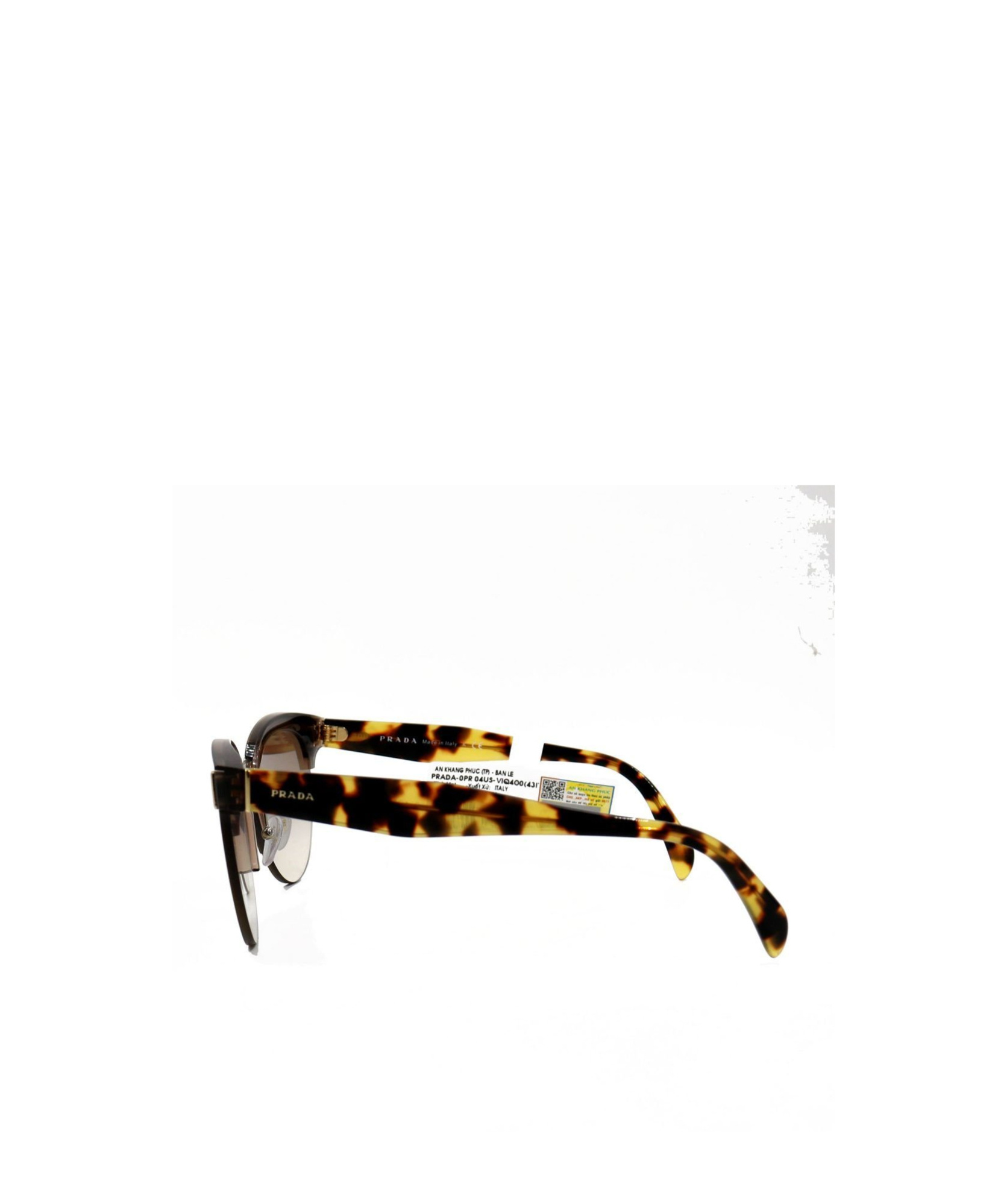 Prada Half Frame Sunglasses In Brown