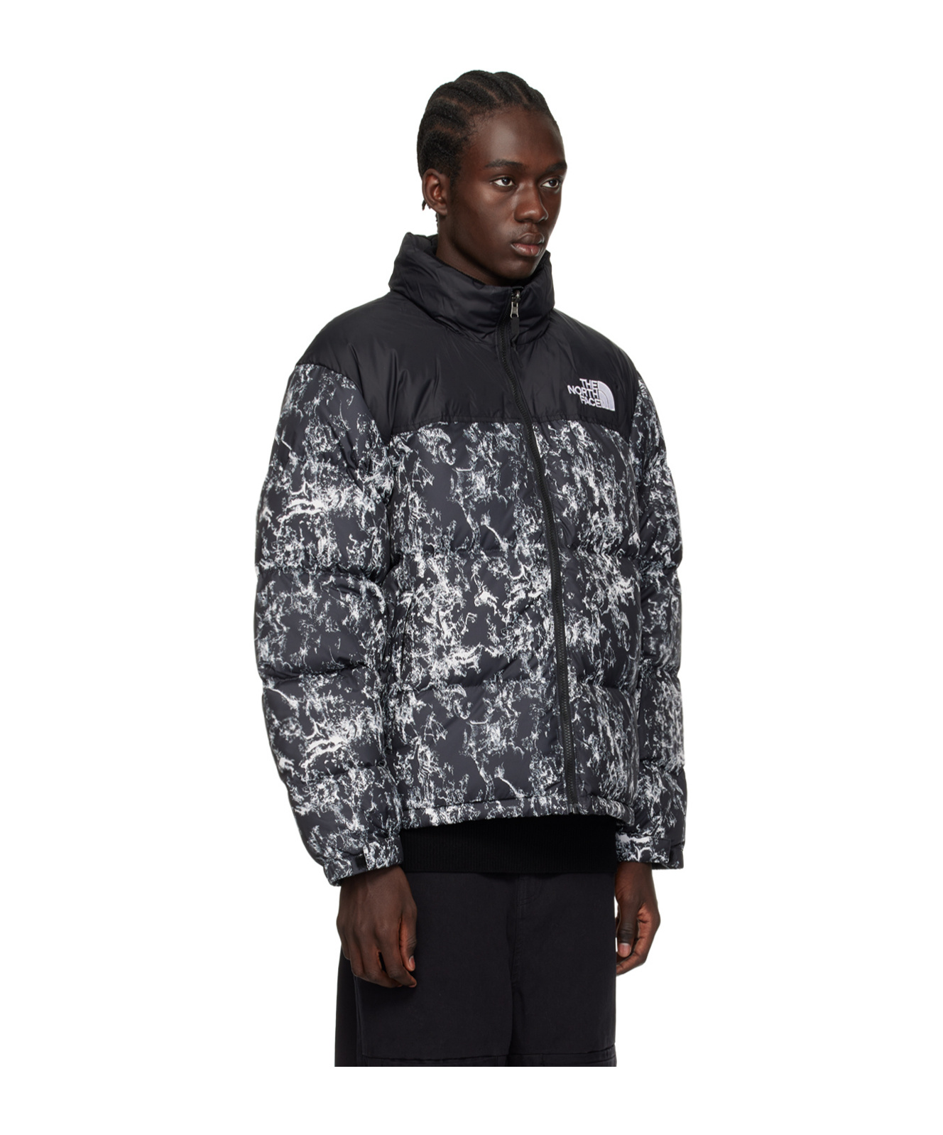 The North Face Mens 1996 Retro Nuptse High-neck Shell-down Jacket Black In Black