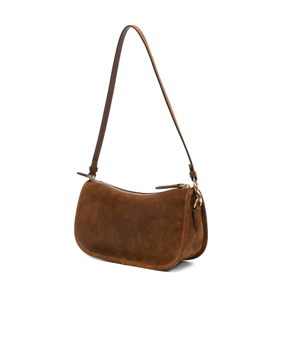 Coach Chain-strap Suede Satchel Bag In Brown