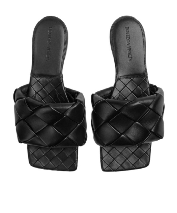 Shop Bottega Veneta Lido Flat Sandal In Black
