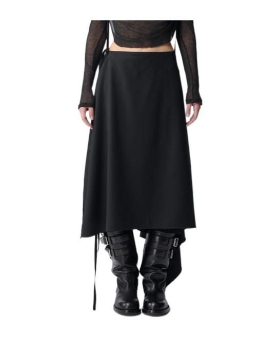 Ann Demeulemeester Ylva Mid-length Wrap Skirt In Black