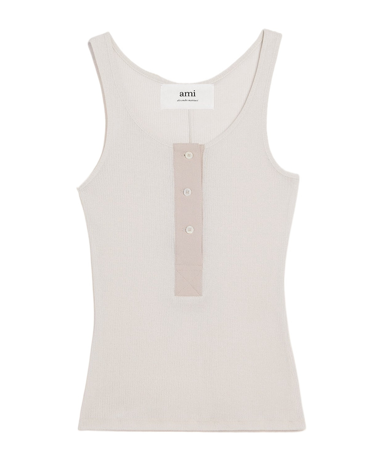 Ami Alexandre Mattiussi Button-front Cotton-rib Tank Top In White