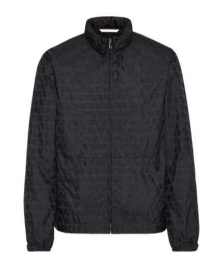 Valentino Iconography Nylon Jacket In Black
