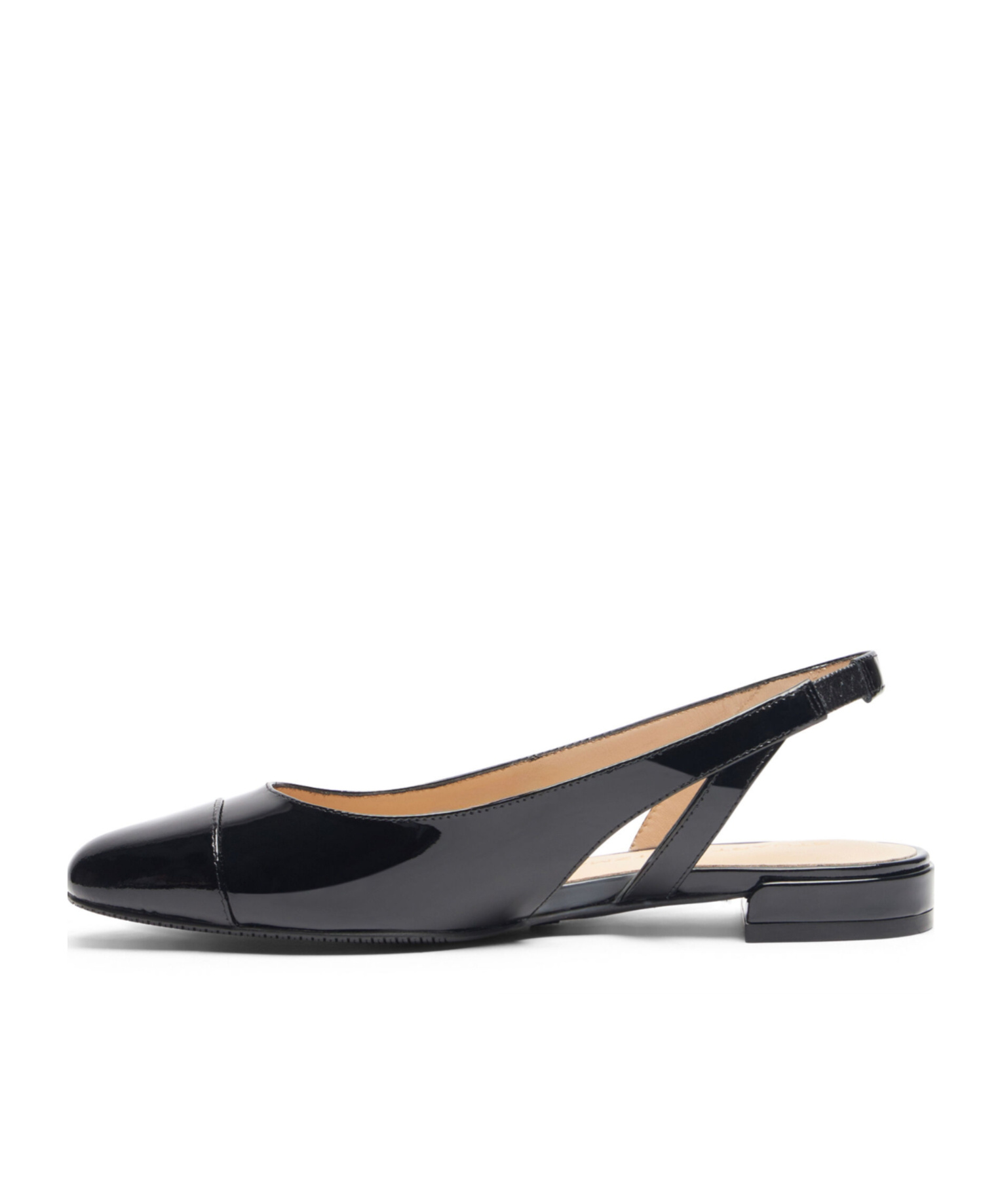 Stuart Weitzman Sleek Leather Slingback Ballerina Flats In Black