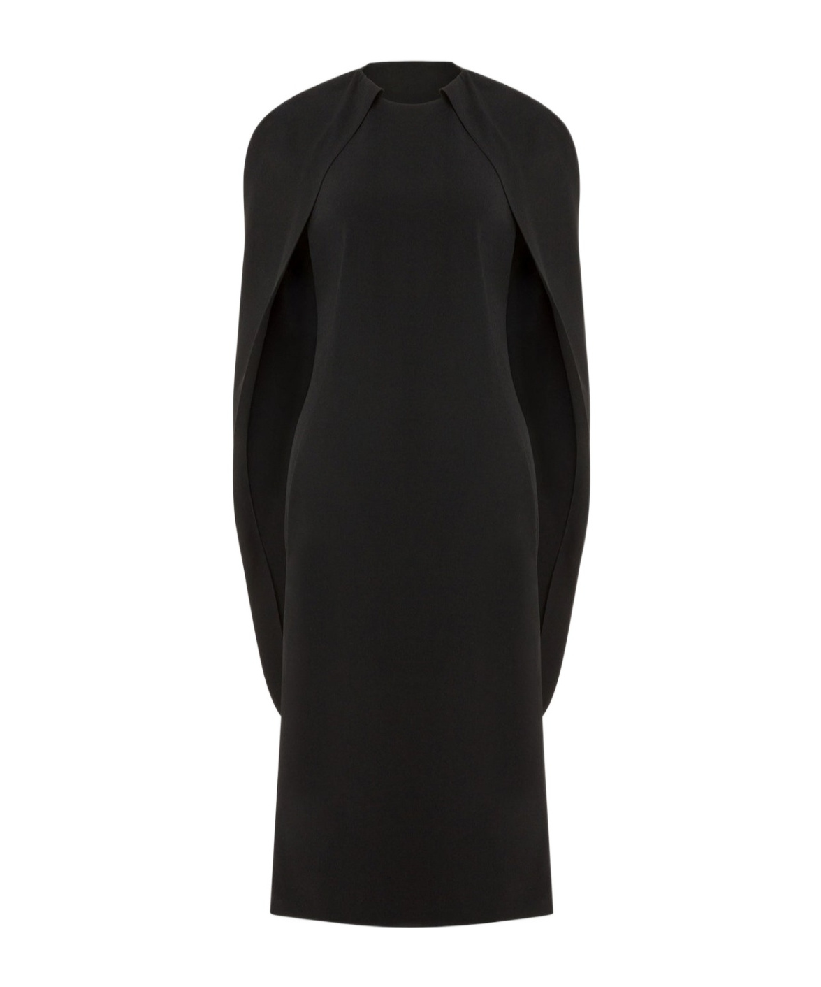 Alberta Ferretti Stretch Cady Cape Dress In Black