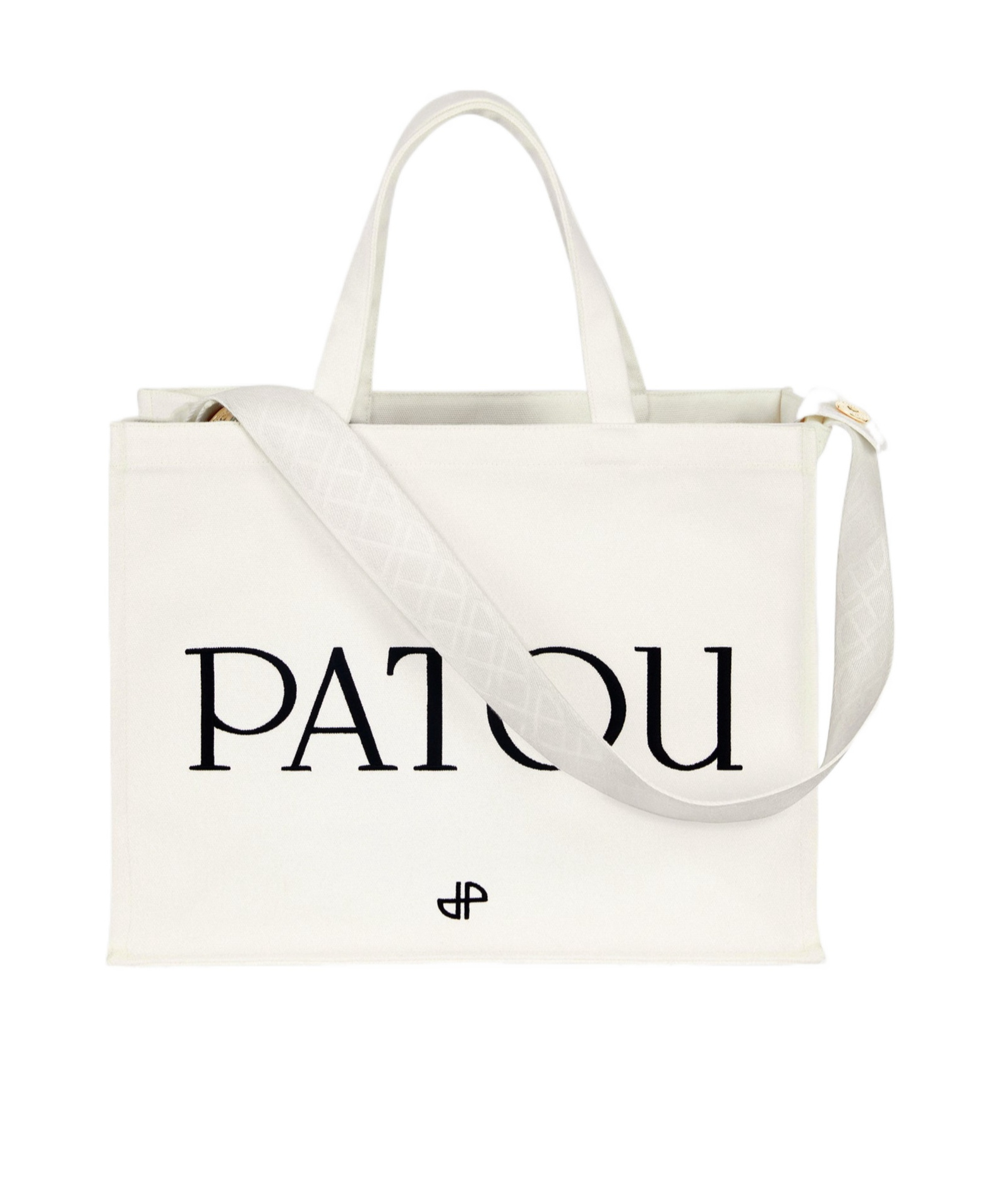 Patou Small Logo-printed Top Handle Bag In White