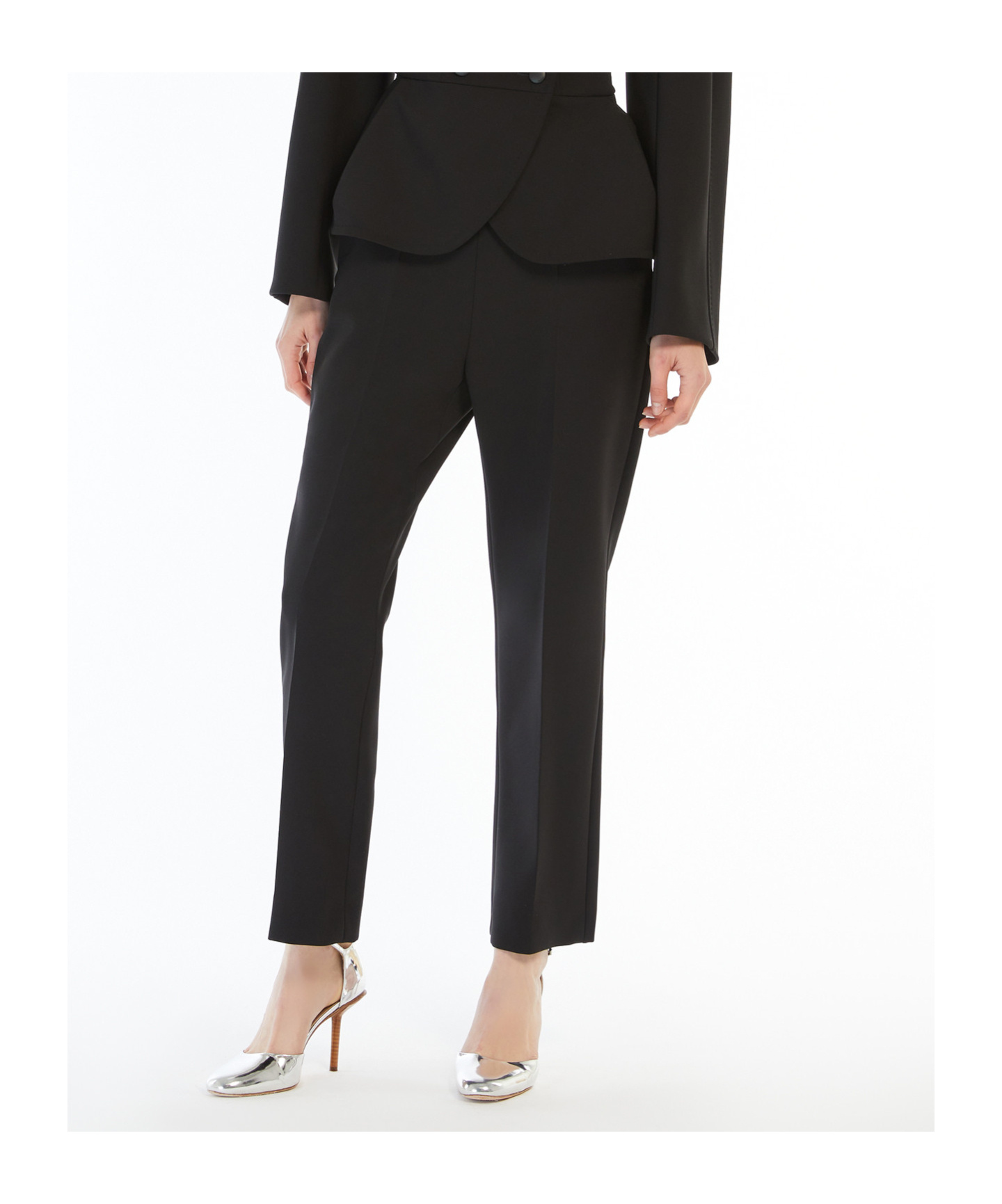 Max Mara Okra Long Trouser Black In Black