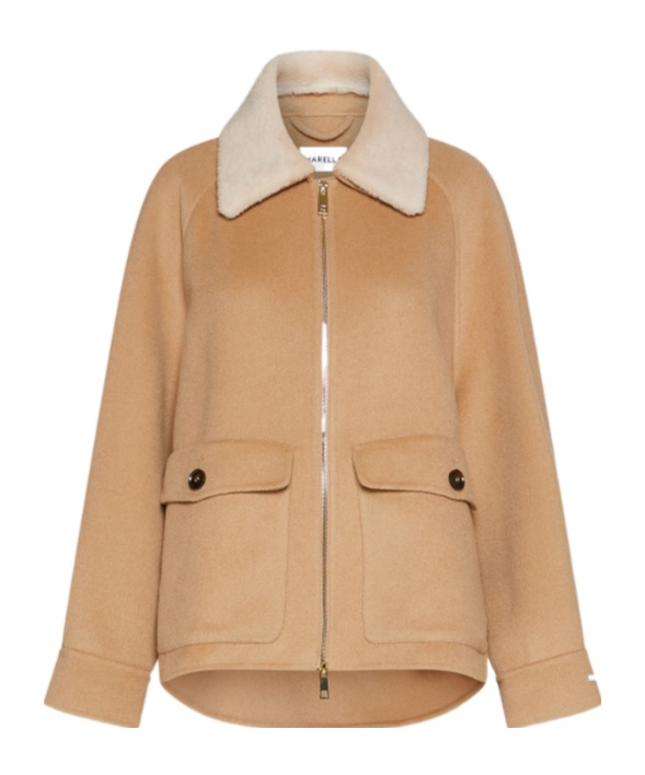 Marella Double-faced Wool-blend Heavy Jacket In Neutral