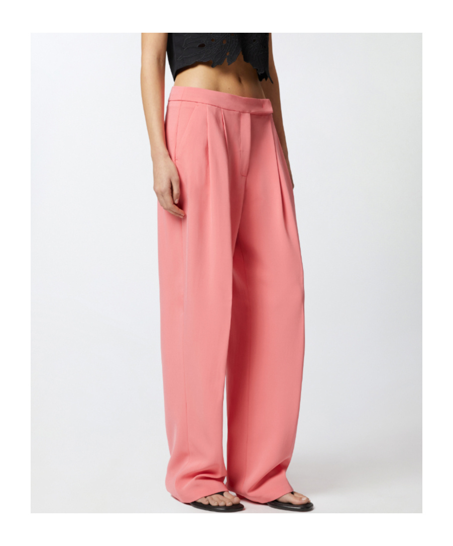 Pinko Elegant Wide-leg Trousers With Darts In Pink