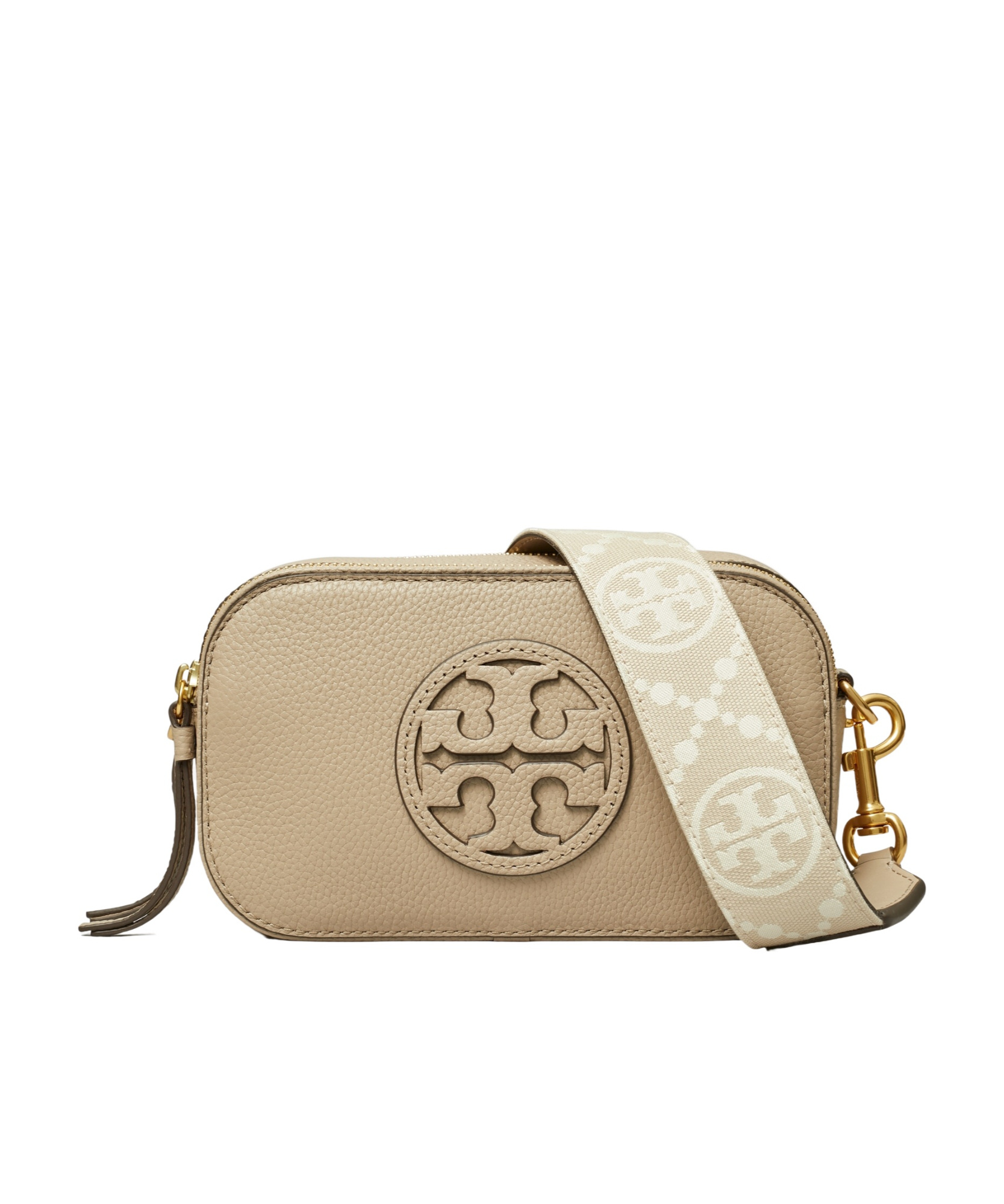 Shop Tory Burch Mini Miller Crossbody Bag In Nude