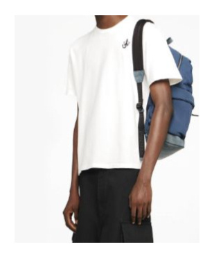 Jw Anderson Men White Crewneck T-shirt With Logo Embroidery On The Front In Cotton Man In White