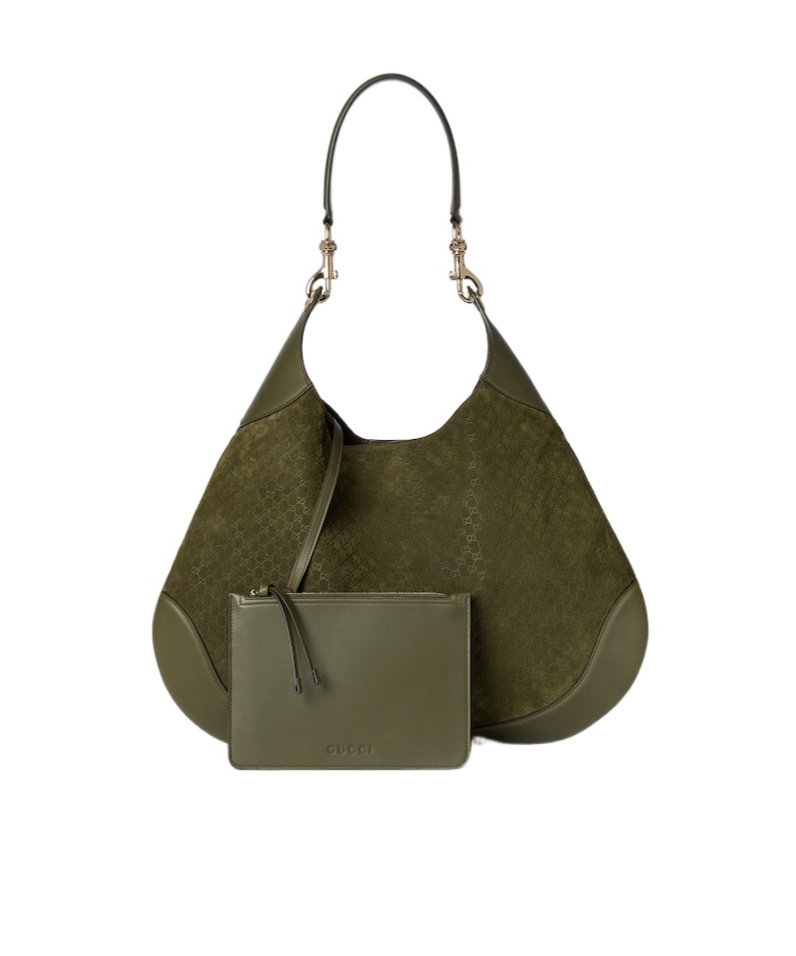 Gucci B Medium Shoulder Bag In Green
