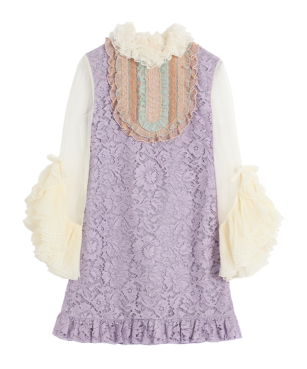 Valentino Kurzes Kleid Aus Bestickter Heavy Lace Frau Multicolor 38 In Multi-color