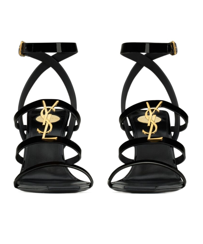 Saint Laurent Cassandra Sandals In Patent Leather In Black