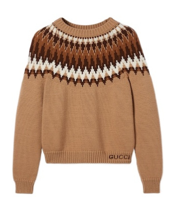 Gucci Sweater With Round Neck In Wool In Brown