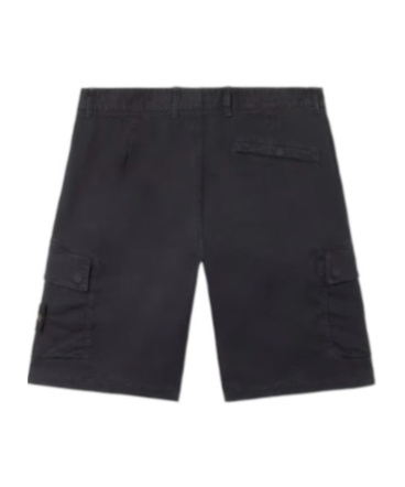 Stone Island Blue Shorts With Elastic Drawstring Waist And Logo Patch On The Front In Cotton Man In Blue