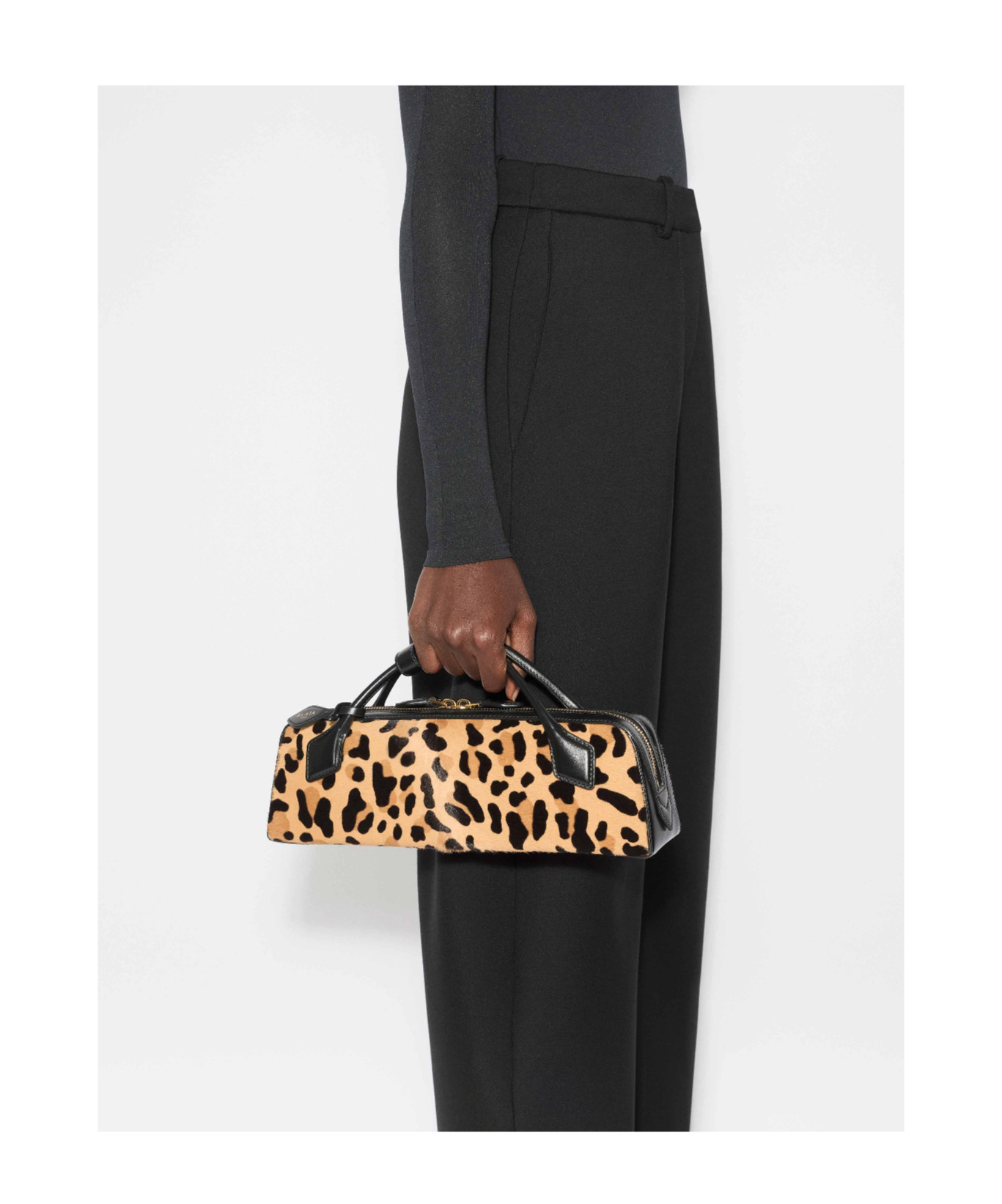Alaïa Alaia Pochette Le Teckel In Leopard Print Calfskin Women