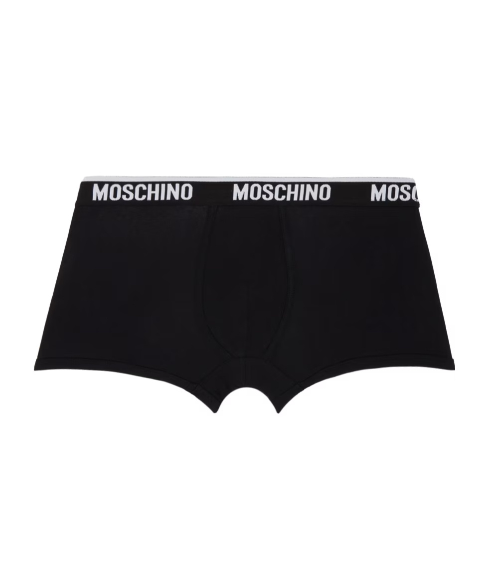 Moschino Elastic Waist Briefs 2-pack In Black