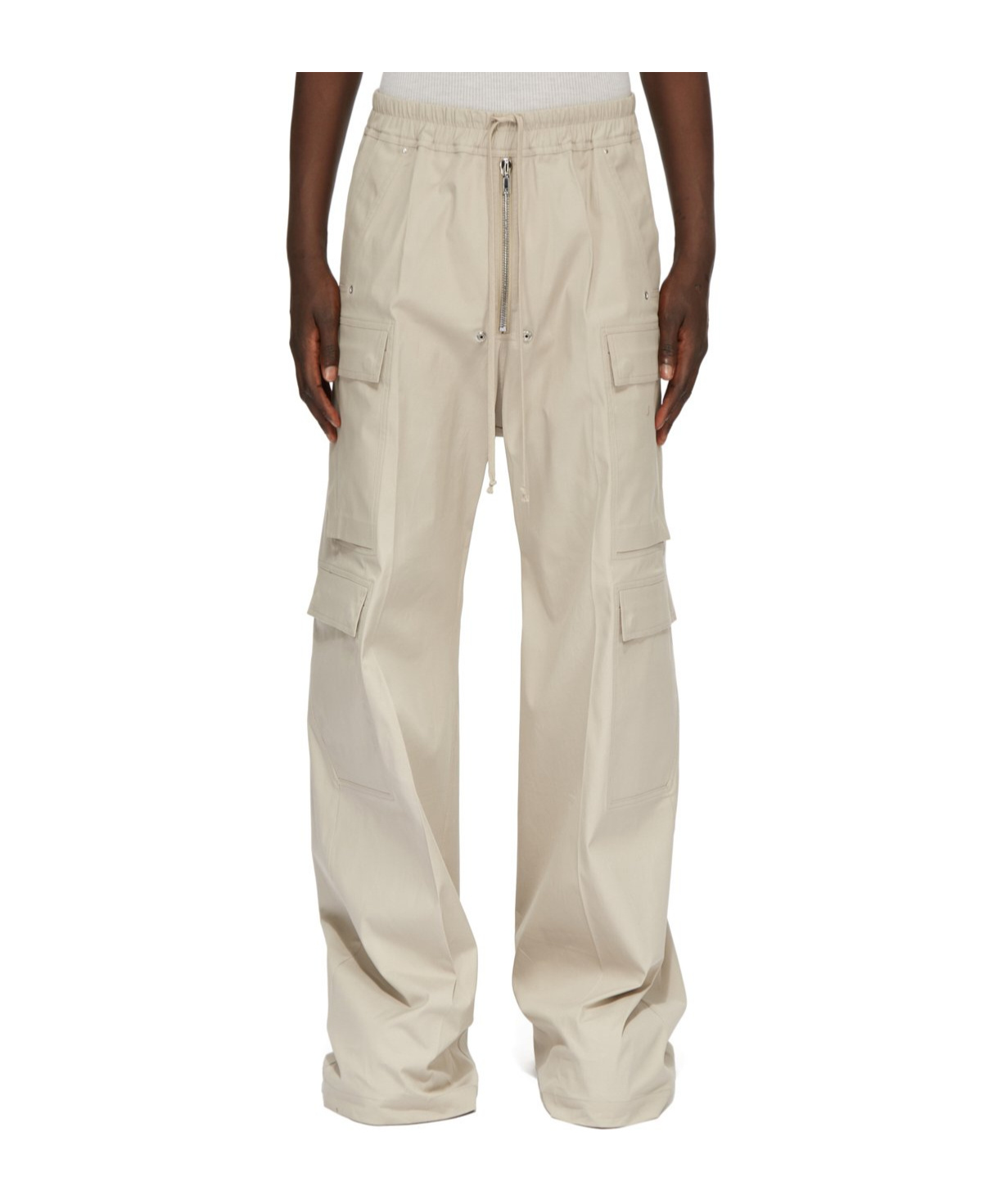 Rick Owens Wide-leg Cargobelas Pants With Adjustable Drawstring Waist In Nude