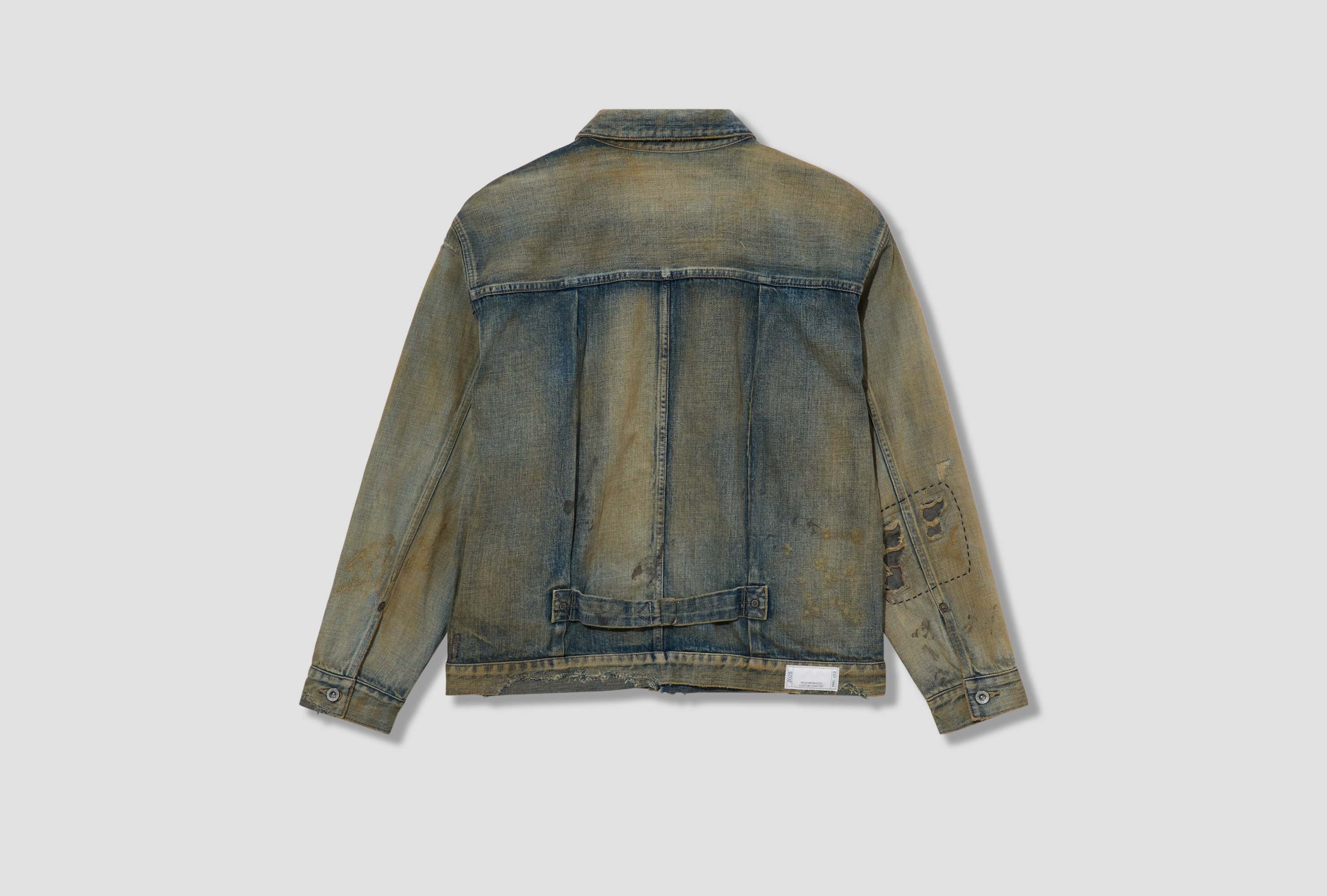 Neighborhood Long-sleeved Denim Jacket In Gray
