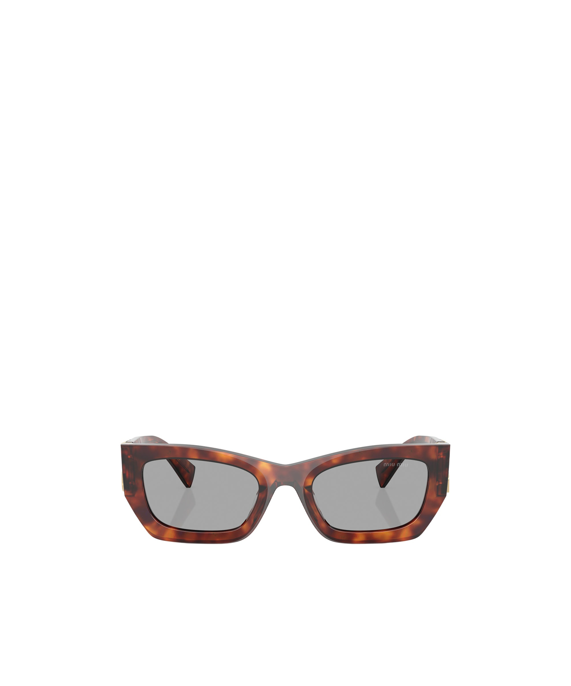 Miu Miu Tortoiseshell-effect Rectangle Sunglasses In Gray